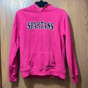 Small, pink, hoodie. Michigan State Spartans.